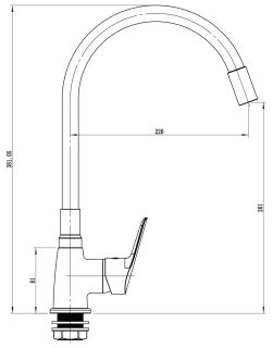 Смеситель для кухни ESKO Spring SG519B черный хром